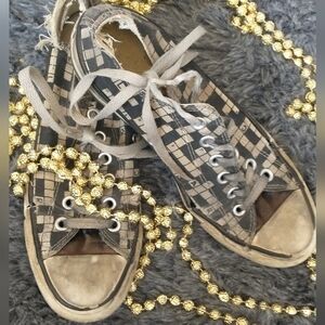 Converse All Star Crossword Puzzle Pattern Sneakers Size 7 Women